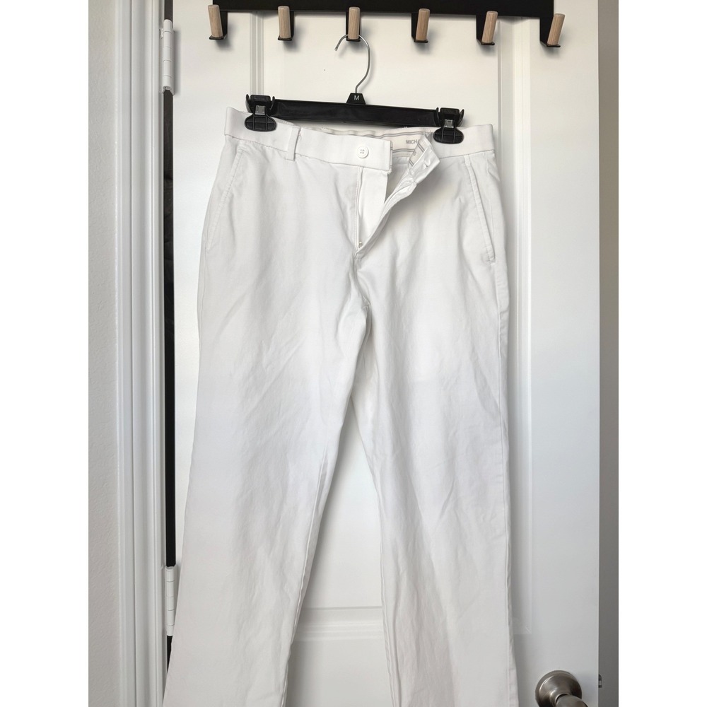 Michael Kors Mens White Slim Fit Chino Pants 29W x 30L Stretch Cotton Trousers - Picture 3 of 7